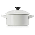 MINI COCOTTE LE CREUSET 250ML PUXADOR PRETO 10CM BRANCO COTTON 71901104310100