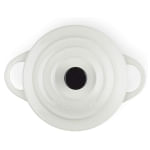 MINI COCOTTE LE CREUSET 250ML PUXADOR PRETO 10CM BRANCO COTTON 71901104310100