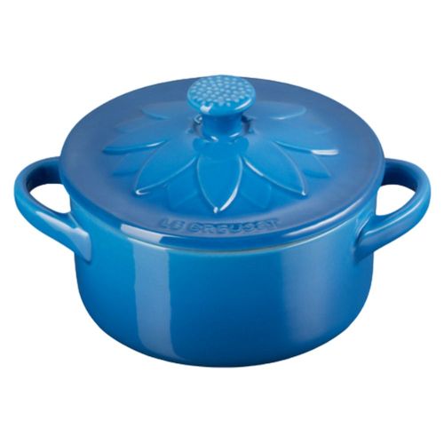 MINI COCOTTE SUNFLOWER LE CREUSET EM CERÃMICA 10CM 250ML AZUL MARSEILLE