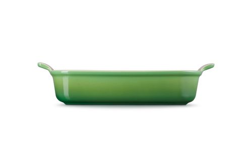 TRAVESSA LE CREUSET HERITAGE RETANGULAR EM CERÂMICA 32CM VERDE BAMBU 71102324080001