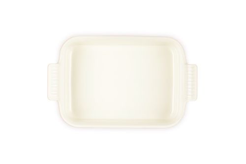 TRAVESSA LE CREUSET HERITAGE RETANGULAR EM CERÂMICA 26CM PESSEGO PECHE