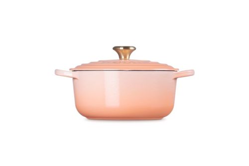 PANELA REDONDA LE CREUSET 20CM SIGNATURE FERRO ESMALTADO PESSEGO PECHE 21177204234450