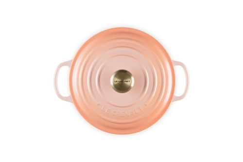 PANELA REDONDA LE CREUSET 20CM SIGNATURE FERRO ESMALTADO PESSEGO PECHE 21177204234450