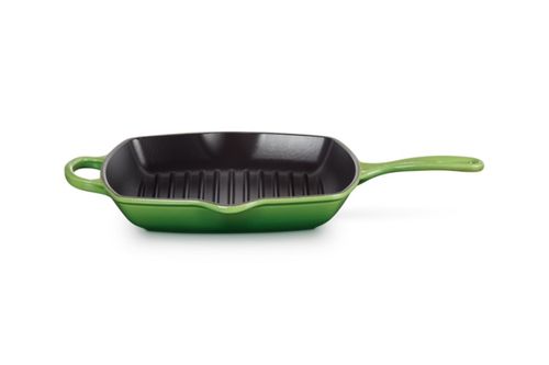 GRELHA QUADRADA LE CREUSET SIGNATURE 26CM EM FERRO FUNDIDO VERDE BAMBU 20183264080422