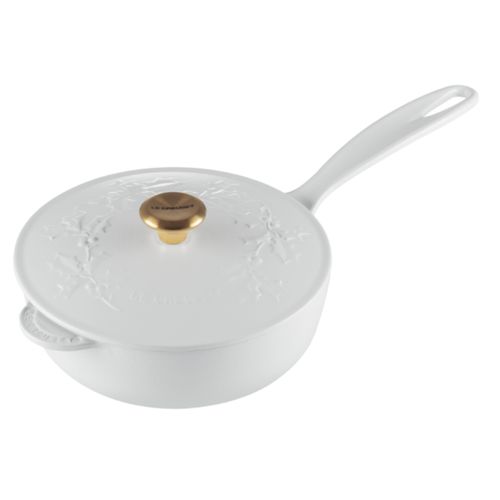 PANELA LE CREUSET SAUTESE HOLLY 21CM EM FERRO FUNDIDO BRANCO COTTON 21993214314464