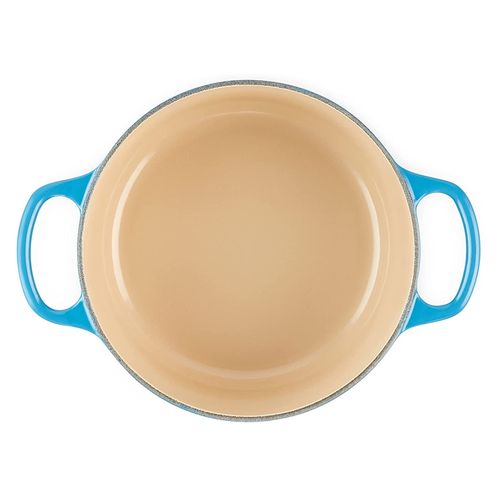 PANELA REDONDA LE CREUSET 18CM SIGNATURE FERRO ESMALTADO AZUL MARSEILLE 21177182002430