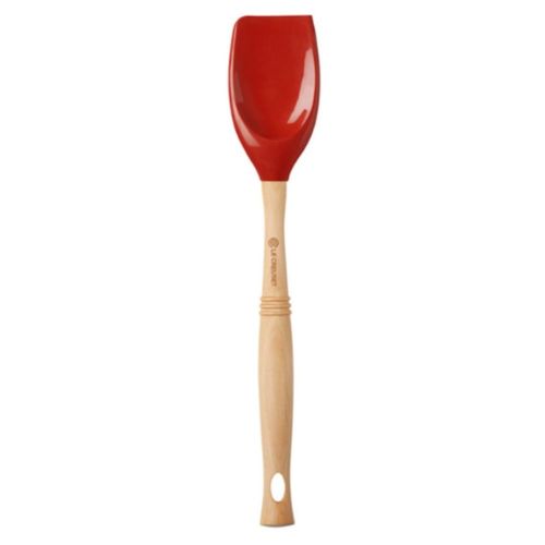 COLHER LE CREUSET VÊNUS PRO GRANDE DE SILICONE E CABO EM MADEIRA VERMELHO CAYENNE 42103327970000