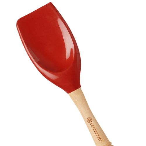 COLHER LE CREUSET VÊNUS PRO GRANDE DE SILICONE E CABO EM MADEIRA VERMELHO CAYENNE 42103327970000