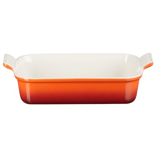 TRAVESSA LE CREUSET HERITAGE RETANGULAR 26CM EM CERÂMICA VERMELHO CAYENNE 71102267970001