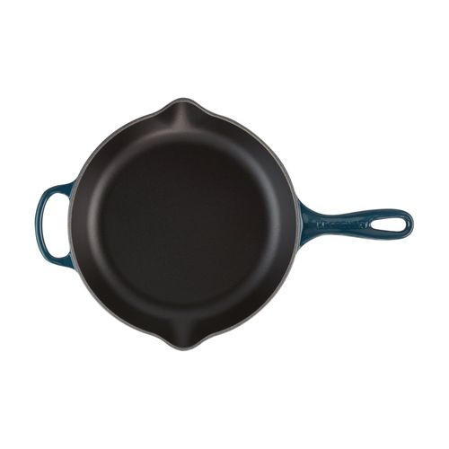 FRIGIDEIRA LE CREUSET SKILLET REDONDA SIGNATURE COM ALCA 26CM AZUL AGAVE 20182264220422
