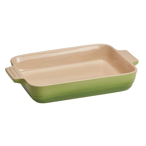 TRAVESSA LE CREUSET RETANGULAR CLÁSSICA 32CM EM CERÂMICA VERDE PALM 71103324260001