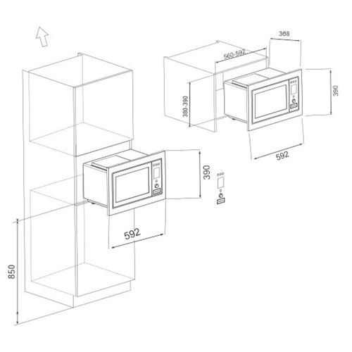 FORNO MICROONDAS DEBACCO NEW ZURIQUE 60CM EM AÇO INOX 220V  20.07.26600