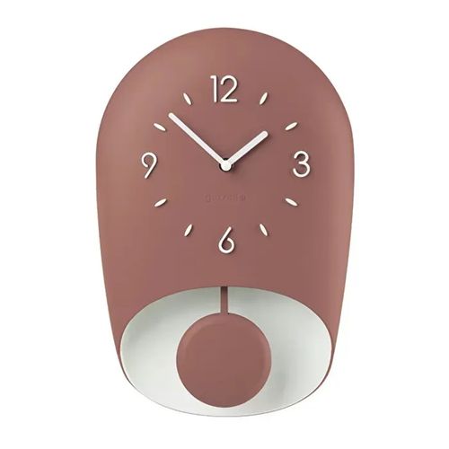 RELÓGIO DE PAREDE GUZZINI HOME COM PENDULO BELL 22X33CM EM ACRILICO VERMELHO TIJOLO 168604171