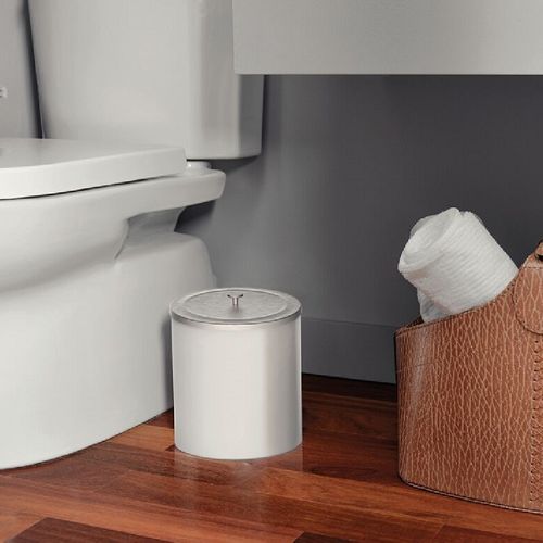 LIXEIRA TRAMONTINA ÚTIL COM TAMPA EM AÇO INOX BRANCO 5L 94540/027