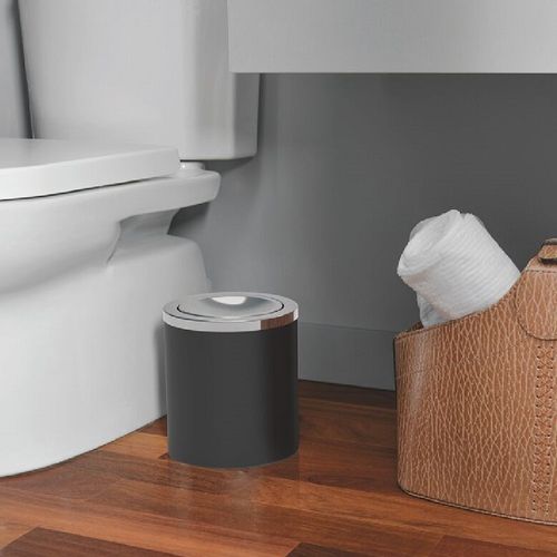 LIXEIRA TRAMONTINA ÚTIL BASCULANTE EM AÇO INOX PRETO 5L 94540/024