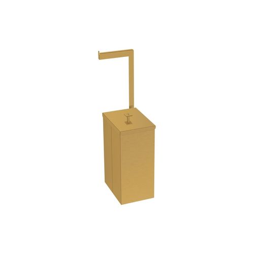 LIXEIRA TRAMONTINA LUZ SLIM EM AÇO INOX AMARELO 5,5L COM SUPORTE PARA PAPEL HIGIÊNICO 94540/096