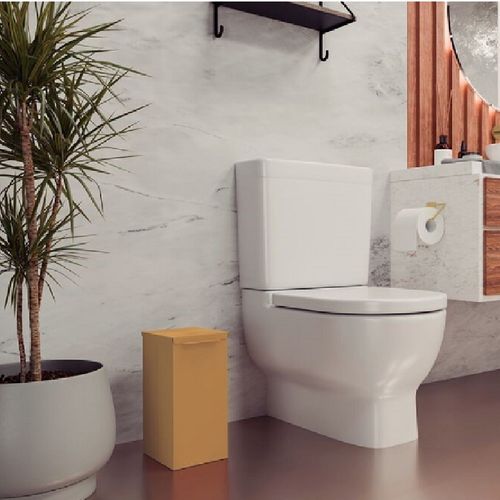 LIXEIRA TRAMONTINA LUZ SLIM SWIVEL EM AÇO INOX GOLD MATTE 5,5L 94540/098