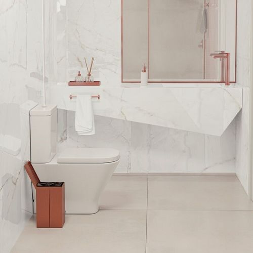 LIXEIRA TRAMONTINA LUZ SLIM SWIVEL EM AÇO INOX ROSE 5,5L 94540/089