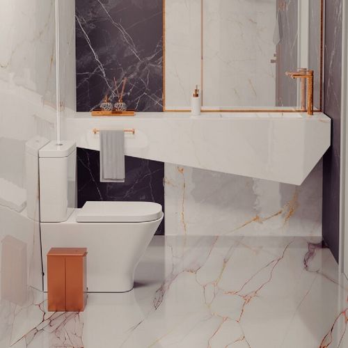 LIXEIRA TRAMONTINA LUZ SLIM SWIVEL EM AÇO INOX GOLD 5,5L 94540/087