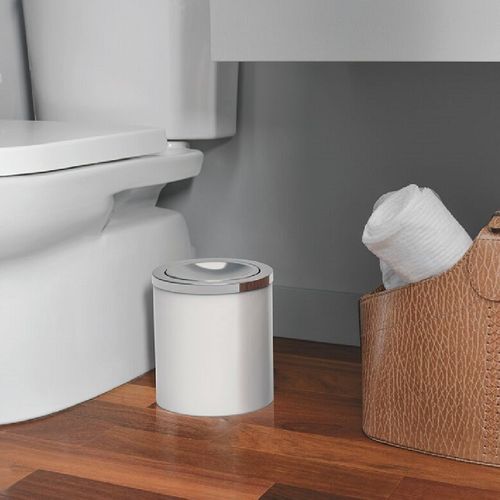 LIXEIRA TRAMONTINA ÚTIL BASCULANTE EM AÇO INOX BRANCO 5L 94540/026