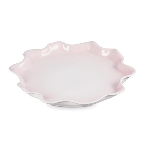 PRATO RUFFLE LE CREUSET 36CM EM CERÂMICA SHELL PINK 80617367770099