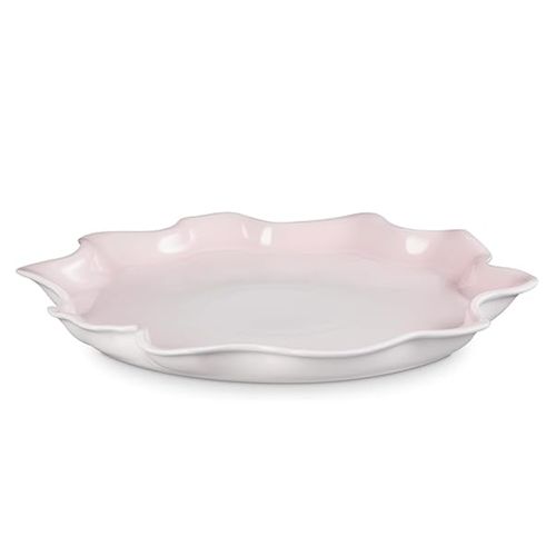 PRATO RUFFLE LE CREUSET 36CM EM CERÂMICA SHELL PINK 80617367770099
