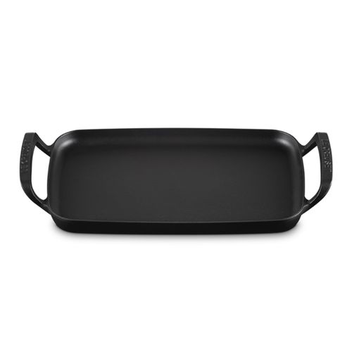 GRELHA RETANGULAR LE CREUSET ALPINE 40CM EM FERRO FUNDIDO BLACK MATTE 20276400000005