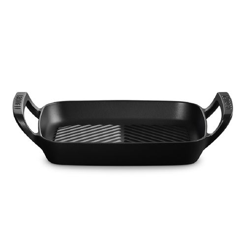 GRELHA QUADRADA LE CREUSET ALPINE 26CM COM ALÇAS EM FERRO FUNDIDO BLACK MATTE 20275260000005