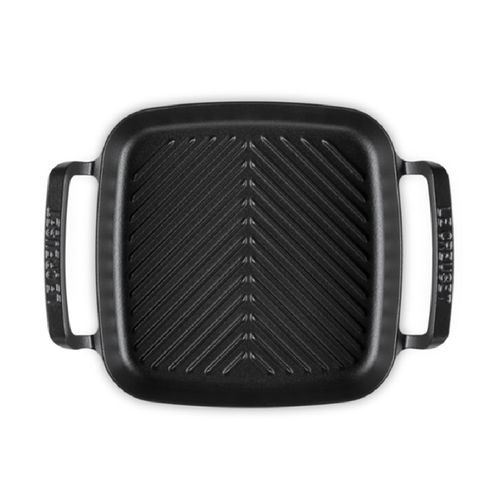 GRELHA QUADRADA LE CREUSET ALPINE 26CM COM ALÇAS EM FERRO FUNDIDO BLACK MATTE 20275260000005