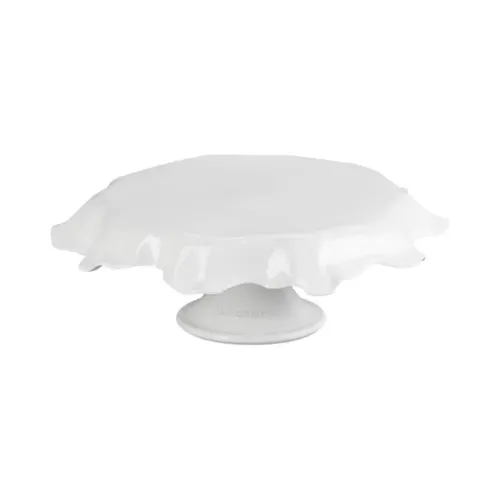 SUPORTE PARA BOLO LE CREUSET RUFFLE 28CM EM CERÂMICA BRANCO 81607280100099