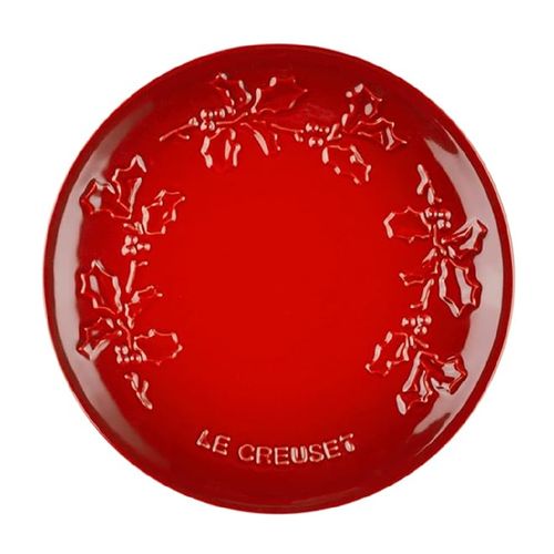 PRATO RASO LE CREUSET SPHERE HOLLY 19CM EM CERÂMICA VERMELHO 80033190600003