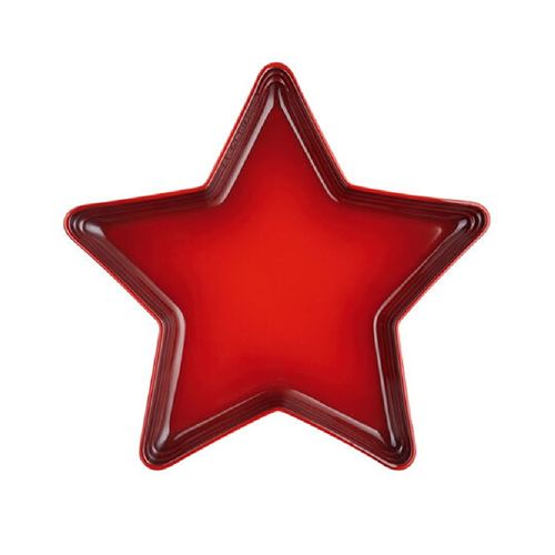 BANDEJA DE SERVIR LE CREUSET ESTRELA 36CM EM CERÂMICA VERMELHO 80612360600007