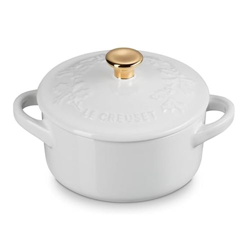 MINI COCOTTE HOLLY LE CREUSET 250ML/10CM EM CERÂMICA BRANCO 80035250101503