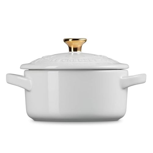 MINI COCOTTE HOLLY LE CREUSET 250ML/10CM EM CERÂMICA BRANCO 80035250101503
