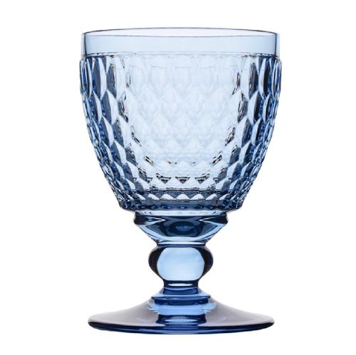 JOGO 6 TAÇAS DE  VINHO DYNASTY COM TEXTURA DIAMANTADA EM VIDRO AZUL 57505