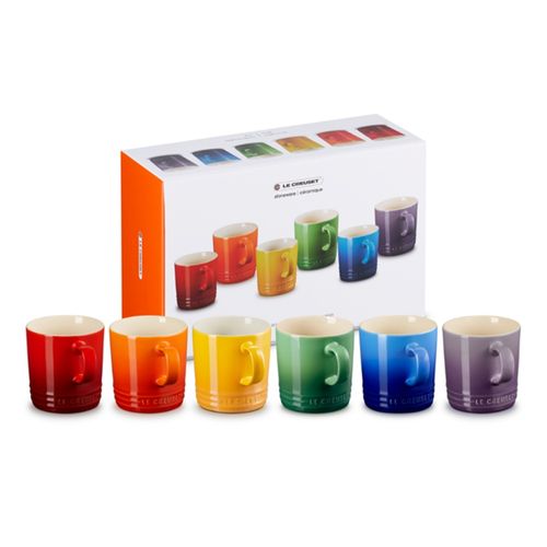 CONJUNTO 6 CANECAS LE CREUSET RAINBOW COLLECTION 350ML EM CERÂMICA COLORIDO 79114355219030