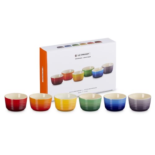 CONJUNTO 6 RAMEKINS LE CREUSET RAINBOW COLLECTION 100ML EM CERÂMICA COLORIDO 79134105219030
