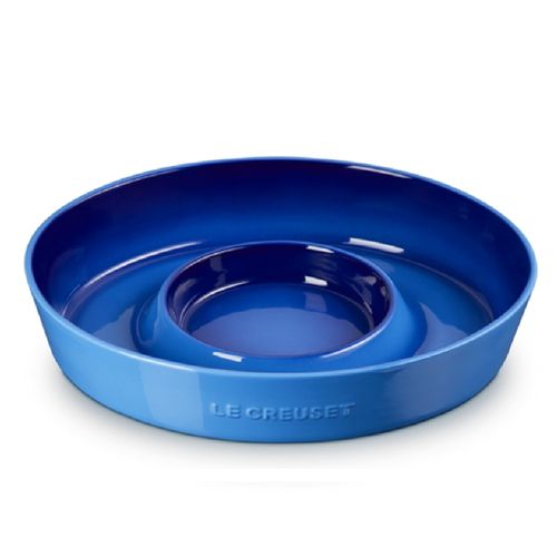 PRATO PARA APERITIVO LE CREUSET SIGNATURE OVAL 34CM EM CERÂMICA AZURE BLUE 82000342200099