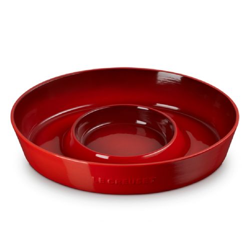 PRATO PARA APERITIVO LE CREUSET SIGNATURE OVAL 34CM EM CERÂMICA VERMELHO 82000340600099