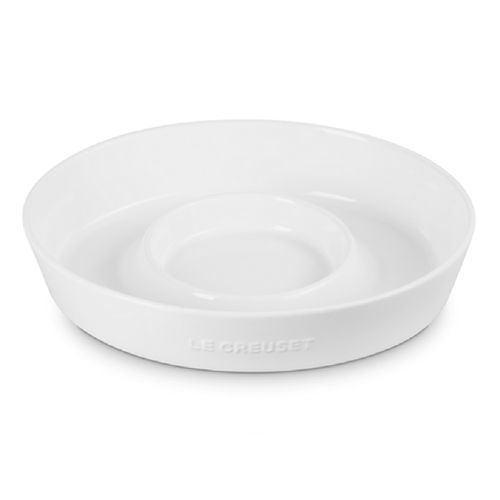 PRATO PARA APERITIVO LE CREUSET SIGNATURE OVAL 34CM EM CERÂMICA BRANCO 82000340100099