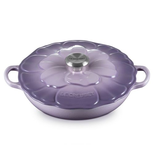 CACAROLA BUFFET LE CREUSET SIGNATURE 26CM PETAL EM FERRO FUNDIDO BLUE BELL PURPLE 21964265114430