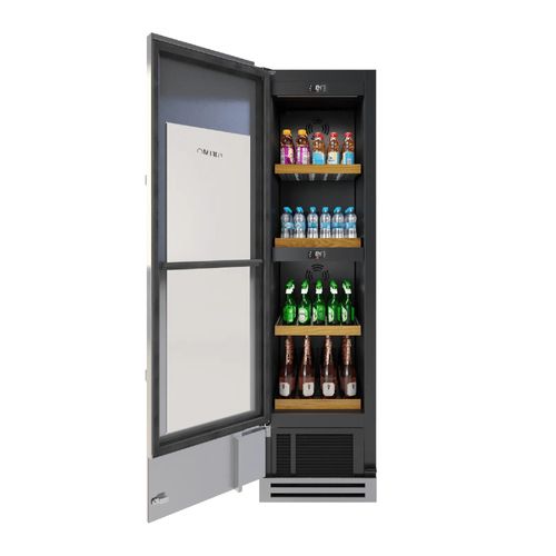 CERVEJEIRA E CHAMPANHEIRA ATTIMO DUAL ZONE DE EMBUTIR EM AÇO INOX 300L ABERTURA PARA ESQUERDA 127V CDA300BE101