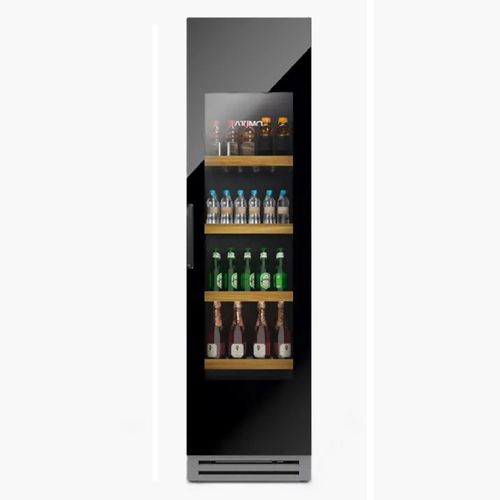 CERVEJEIRA E CHAMPANHEIRA ATTIMO SINGLE ZONE DE EMBUTIR EM AÇO INOX BLACK 300L ABERTURA PARA DIREITA 220V CSA300BD202