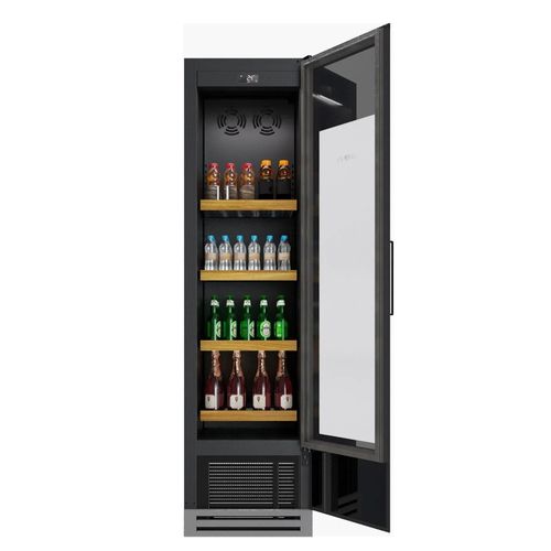 CERVEJEIRA E CHAMPANHEIRA ATTIMO SINGLE ZONE DE EMBUTIR EM AÇO INOX BLACK 300L ABERTURA PARA DIREITA 220V CSA300BD202