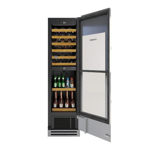 ADEGA E CERVEJEIRA ATTIMO DUAL ZONE DE EMBUTIR EM AÇO INOX 300L ABERTURA PARA DIREITA 127V DDA300BD101