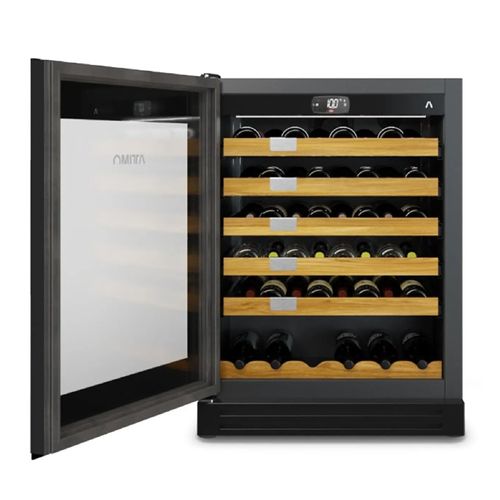 ADEGA ATTIMO SINGLE ZONE DE EMBUTIR EM AÇO INOX BLACK 51 GARRAFAS ABERTURA PARA ESQUERDA 220V ASA135BE202