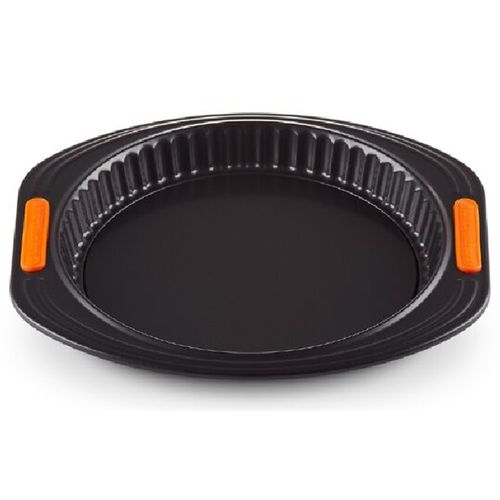FORMA BAIXA LE CREUSET 25CM PARA QUICHE E TORTA EM AÇO CARBONO BLACK MATTE 46052250010000