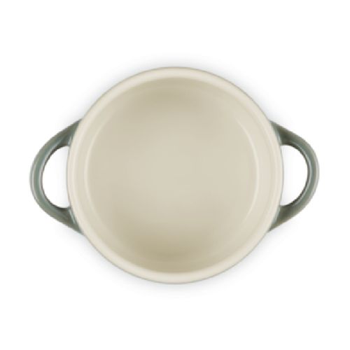 MINI COCOTTE LE CREUSET CLASSIC 250ML 10CM COM PUXADOR PRETO EM CERÂMICA VERDE THYME 71901101730100