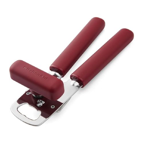 ABRIDOR DE LATAS E GARRAFAS KITCHENAID 22CM EM AÇO INOX VERMELHO KHA199OHEREG
