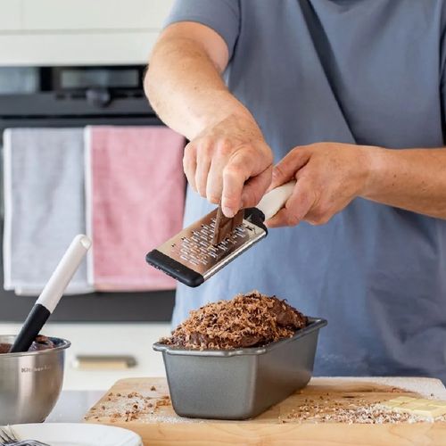 RALADOR DE COZINHA KITCHENAID ZESTER GROSSO 30CM EM AÇO INOX BRANCO KHA320OHPNG